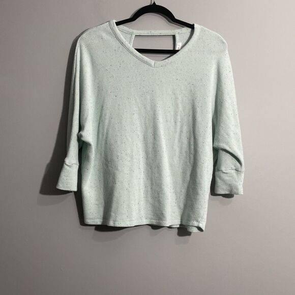 Cherish Tops - Cherish Women’s Soft Feminine Light Green Sweater Keyhole Detail Size Small